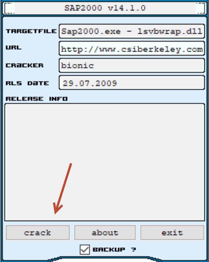 Kích hoạt CSI SAP2000 v14 - Bước 2