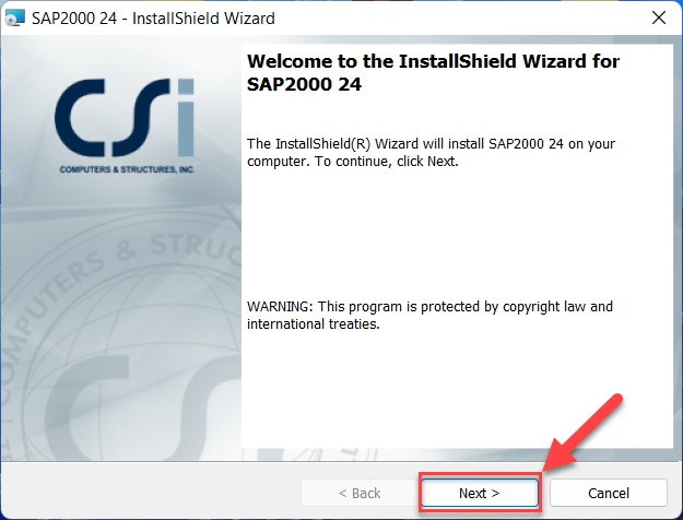 Bước 2 Cài đặt SAP2000 v24