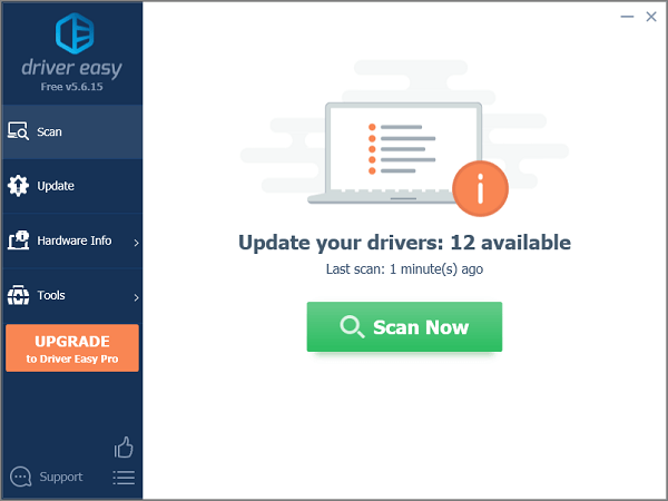 Giao diện chính phần mềm Driver Easy