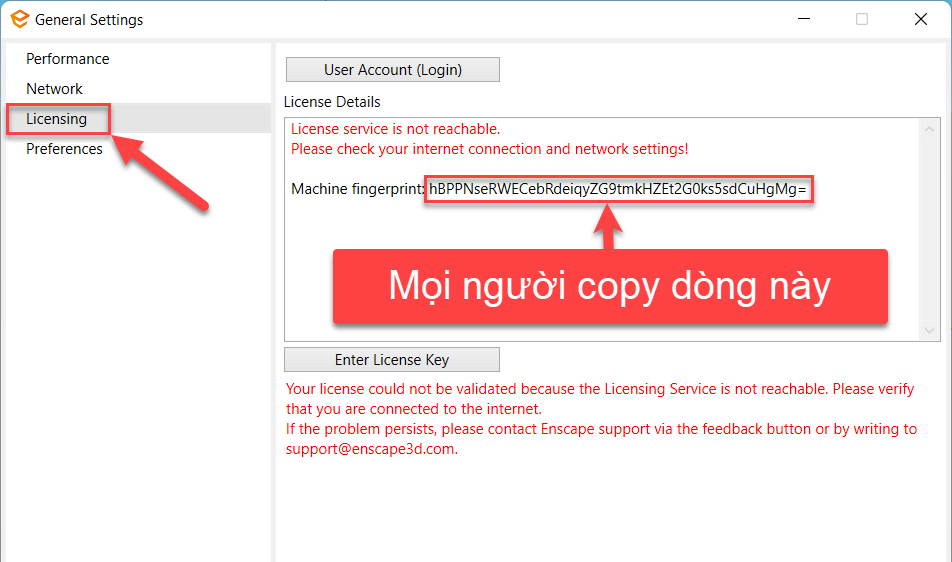 Mở General Settings