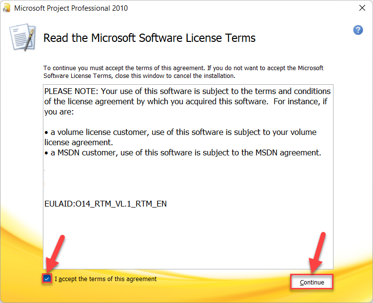 Cài đặt Microsoft Project 2010 bước 2