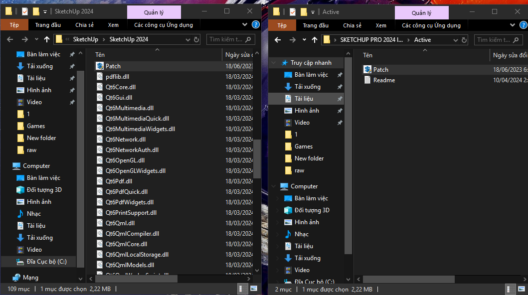 Copy đè file kích hoạt SketchUp