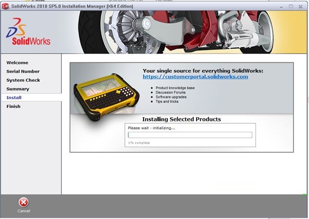 Hoàn thành cài đặt Solidworks 2010