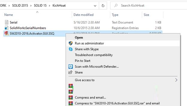 Hướng dẫn Active SolidWorks 2015 - Bước 1