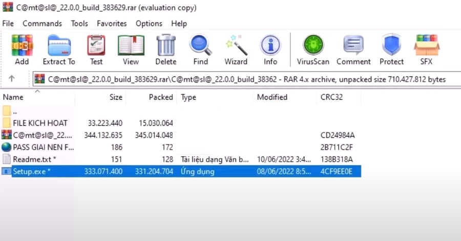 Giải nén file cài đặt Camtasia 2022
