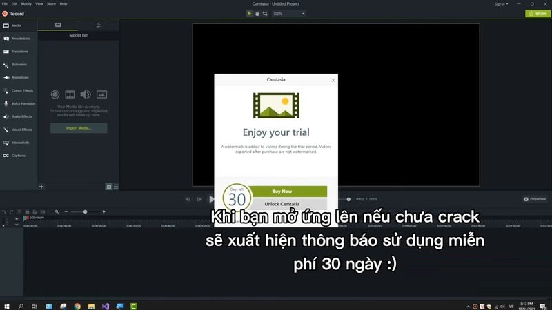 Chấp nhận điều khoản sử dụng Camtasia 2023