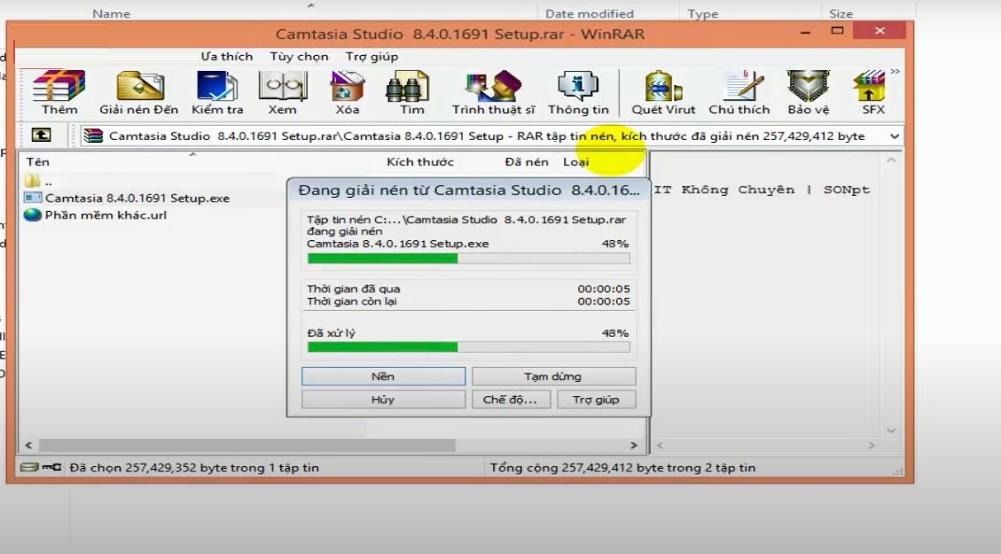 Cài đặt Camtasia 8 Bước 1