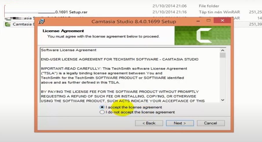 Cài đặt Camtasia 8 Bước 4