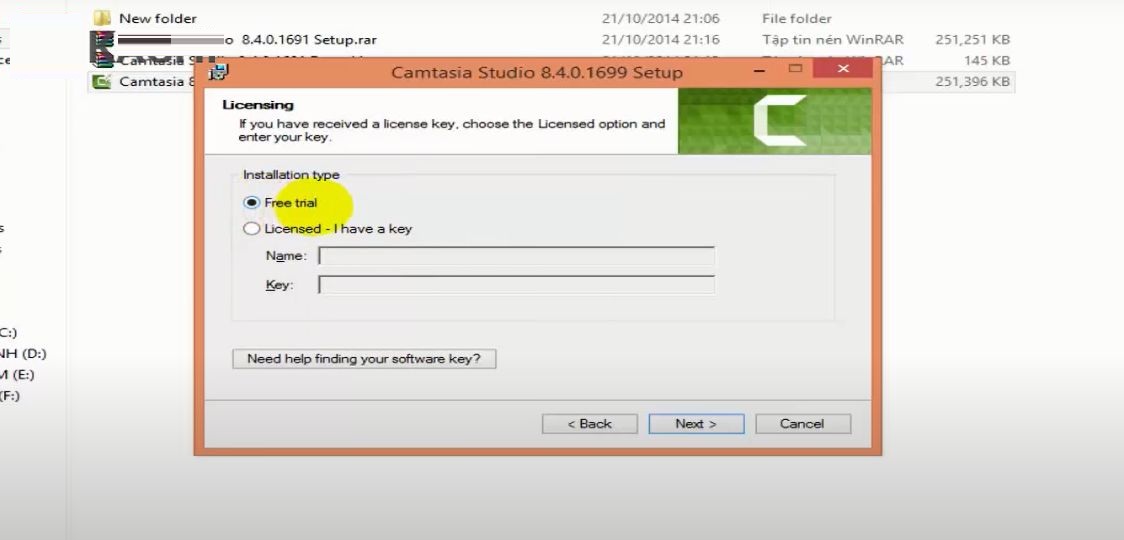Cài đặt Camtasia 8 Bước 5
