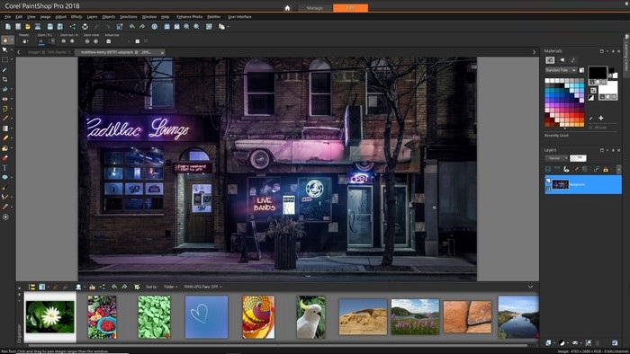 Giao diện làm việc của Corel PaintShop Pro