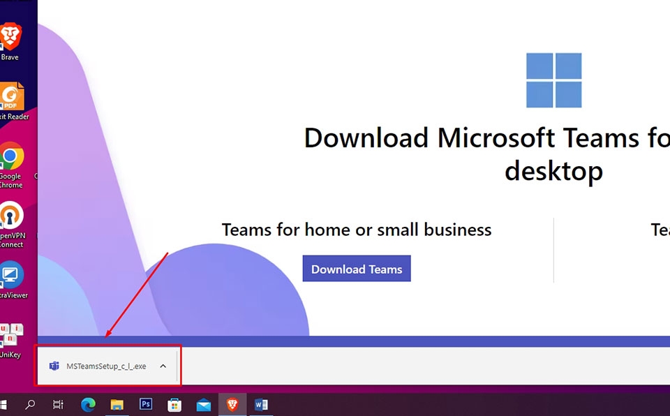 Chạy file cài đặt Microsoft Teams