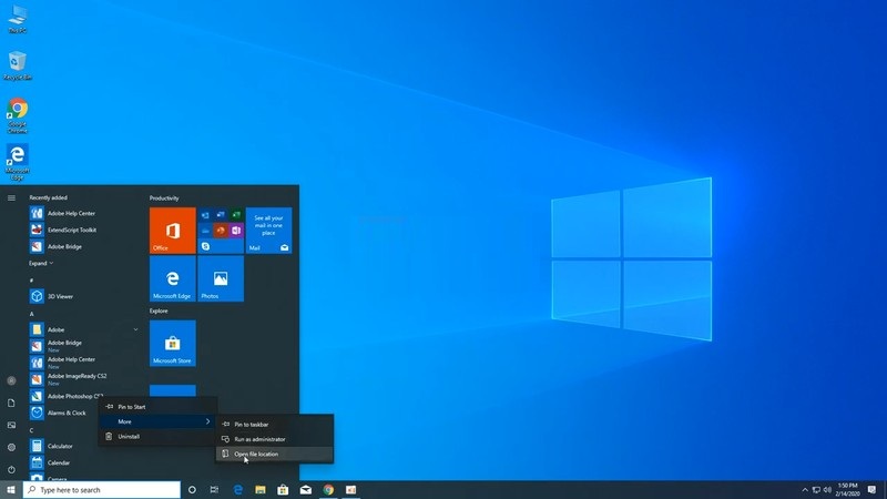 Hộp thoại chào mừng của Adobe