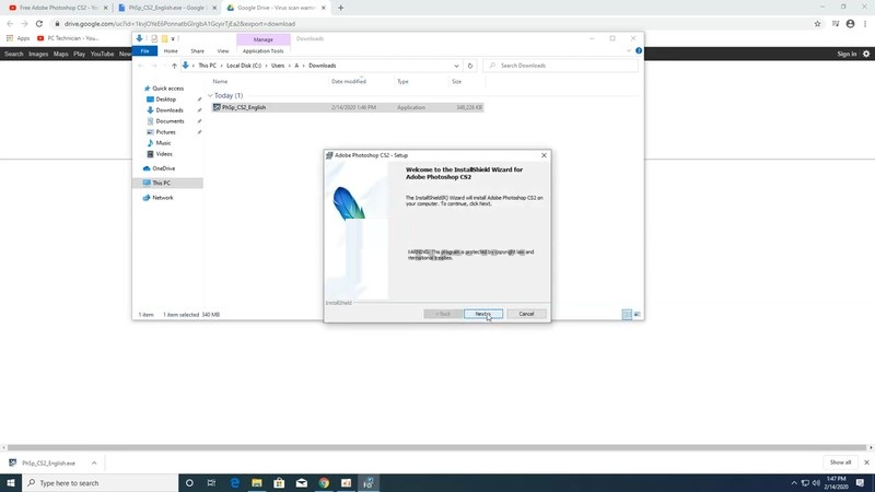 Chạy file setup