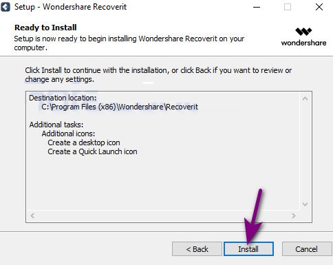 Hướng dẫn cài đặt Recoverit 10 Bước 7